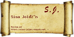 Sisa Jolán névjegykártya